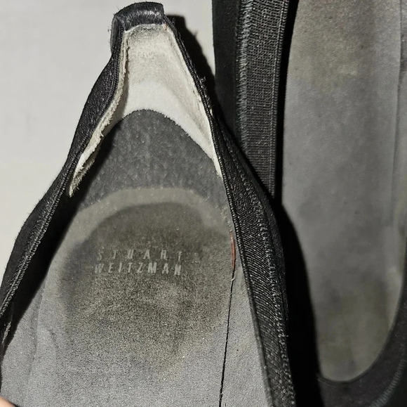Stuart Weitzman Black Suede Grosgrain Trim Pumps - Picture 9 of 11